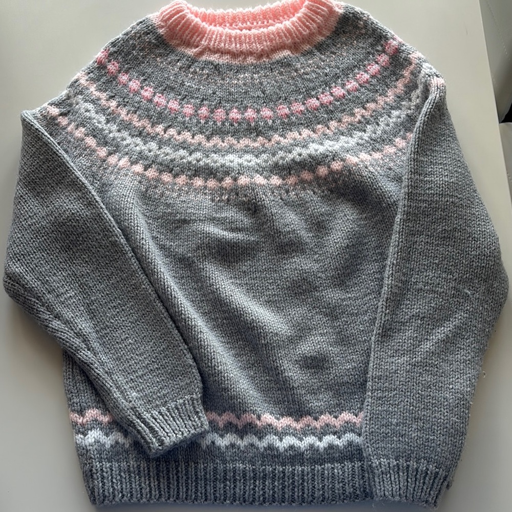 Gray and Pink Women's Sweater